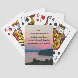 Serenity Prayer Pink Seascape Sunset Pokerkaarten