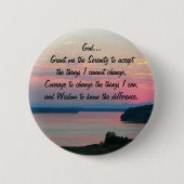 Serenity Prayer Pink Seascape Sunset Ronde Button 5,7 Cm (Voorkant)