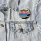 Serenity Prayer Pink Seascape Sunset Ronde Button 5,7 Cm (In situ)