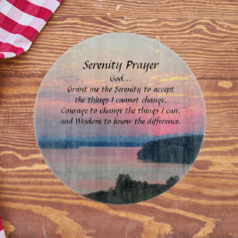 Serenity Prayer Pink Seascape Sunset Snijplank