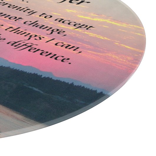 Serenity Prayer Pink Seascape Sunset Snijplank (Hoek)