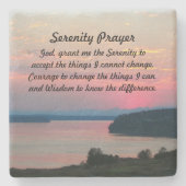 Serenity Prayer Pink Seascape Sunset Stenen Onderzetter (Voorkant)