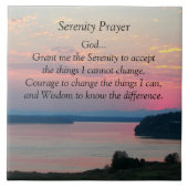 Serenity Prayer Pink Seascape Sunset Tegeltje (Voorkant)