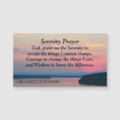 Serenity Prayer Pink Seascape Sunset Visitekaartje (Voorkant)