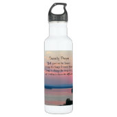 Serenity Prayer Pink Seascape Sunset Waterfles (Voorkant)