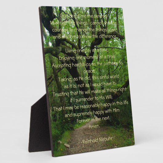 Serenity Prayer Plaque Fotoplaat (Zijkant)