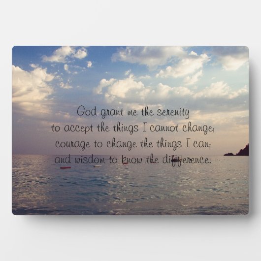 Serenity Prayer Plaque Fotoplaat (voorkant)