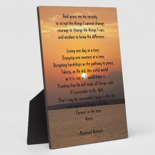 Serenity Prayer Plaque Fotoplaat (Zijkant)