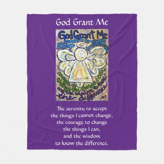Serenity Prayer Poem Angel Custom Fleece Blanket Deken (Voorkant)
