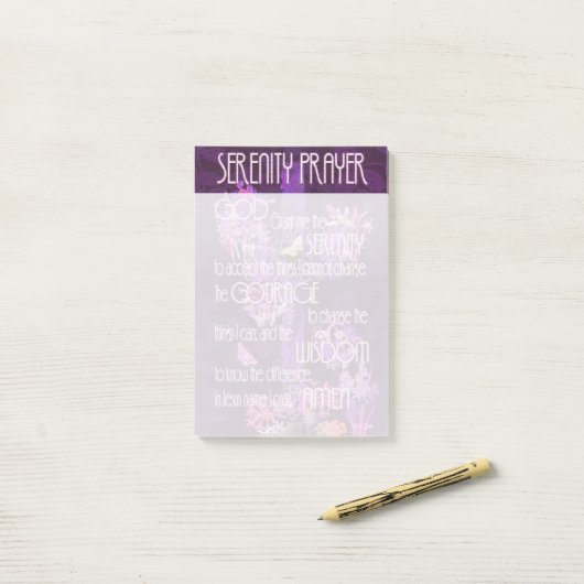 Serenity Prayer Post-it® Notes (Op bureau)