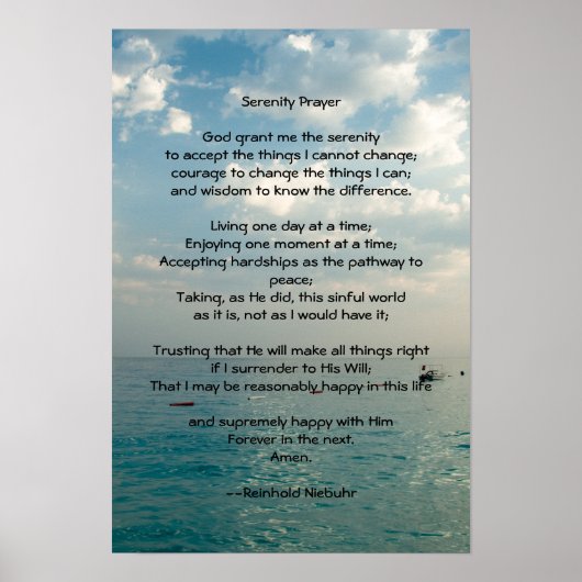 Serenity Prayer Poster (Voorkant)