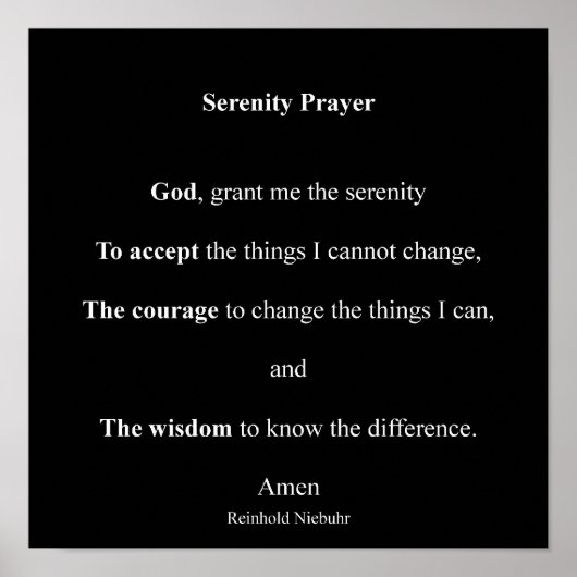 Serenity Prayer Poster (Voorkant)