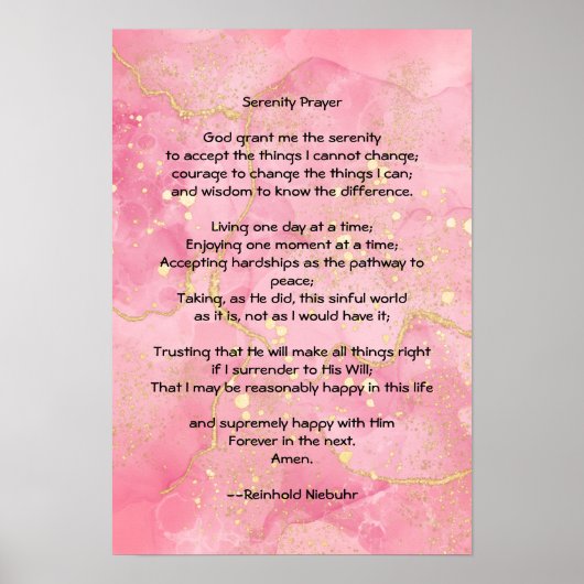 Serenity Prayer Poster (Voorkant)