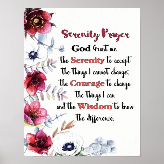 Serenity Prayer Poster (Voorkant)