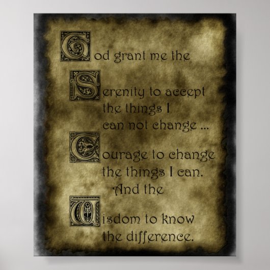 Serenity Prayer Poster (Voorkant)