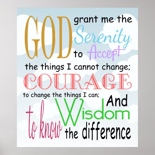 Serenity Prayer Poster (Voorkant)
