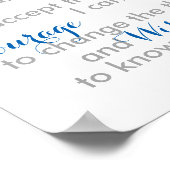 Serenity Prayer poster blue en white natuur art (Hoek)