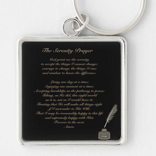 Serenity Prayer Premium Square Sleutelhanger (Voorkant)