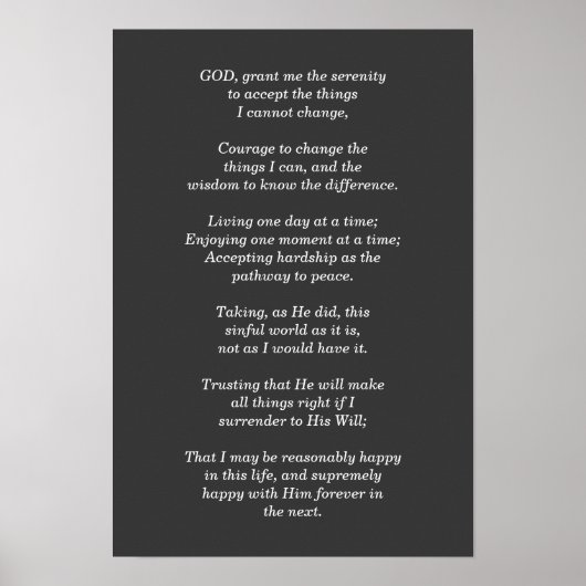 Serenity Prayer - print (Voorkant)