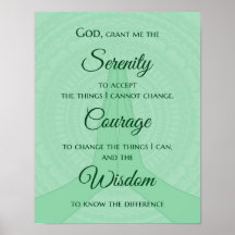 Serenity Prayer Print - Shades of Green
