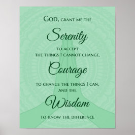 Serenity Prayer Print - Shades of Green