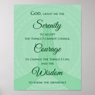 Serenity Prayer Print - Shades of Green