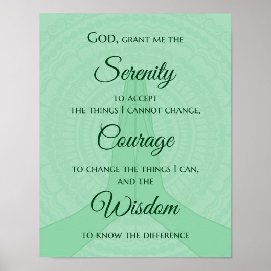 Serenity Prayer Print - Shades of Green (Voorkant)