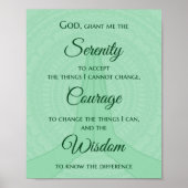 Serenity Prayer Print - Shades of Green (Voorkant)