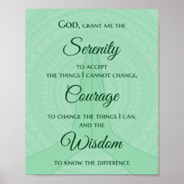 Serenity Prayer Print - Shades of Green