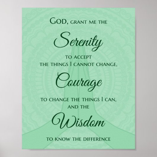 Serenity Prayer Print - Shades of Green (Voorkant)