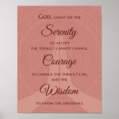 Serenity Prayer Print - Warm Roos Roze (Voorkant)