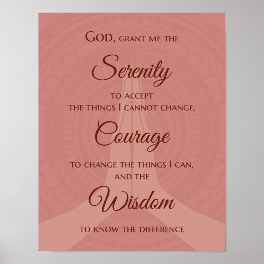 Serenity Prayer Print - Warm Roos Roze (Voorkant)