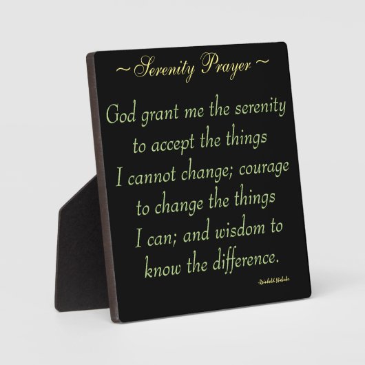 Serenity Prayer Quote Plaque Fotoplaat (Voorkant)