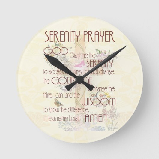 Serenity Prayer Ronde Klok (Voorkant)