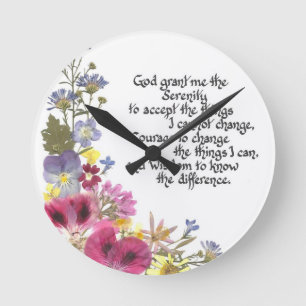 Serenity Prayer Ronde Klok