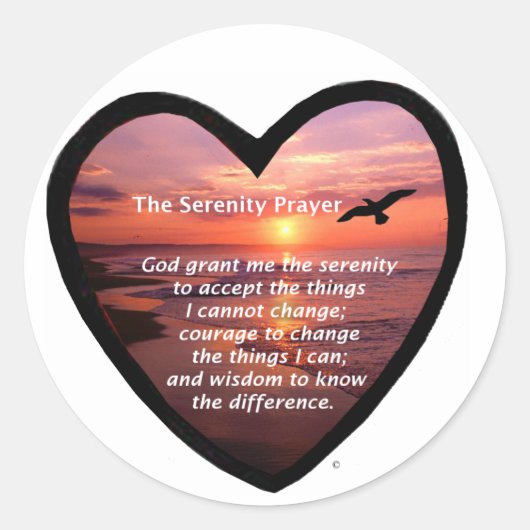 Serenity Prayer Ronde Sticker (Voorkant)