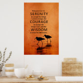 Serenity Prayer (Seagulls, Beach, God Grant me) Poster (Keuken)