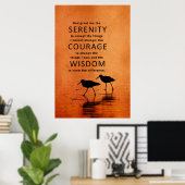 Serenity Prayer (Seagulls, Beach, God Grant me) Poster (Thuiskantoor)