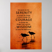 Serenity Prayer (Seagulls, Beach, God Grant me) Poster (Voorkant)