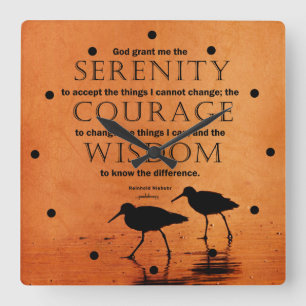 Serenity Prayer: Seagulls Vierkante Klok