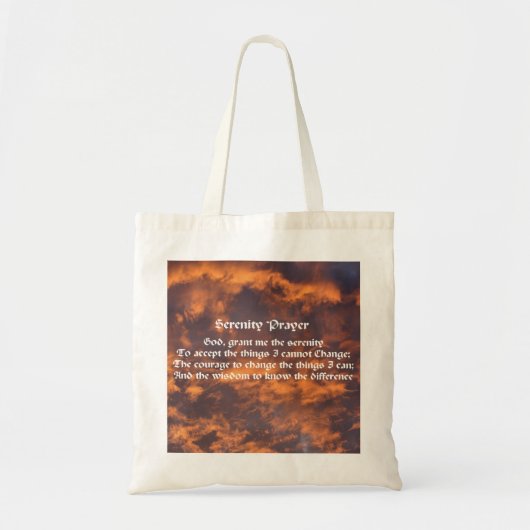 Serenity Prayer Sky Clouds Inspirerend Tote Bag (Voorkant)