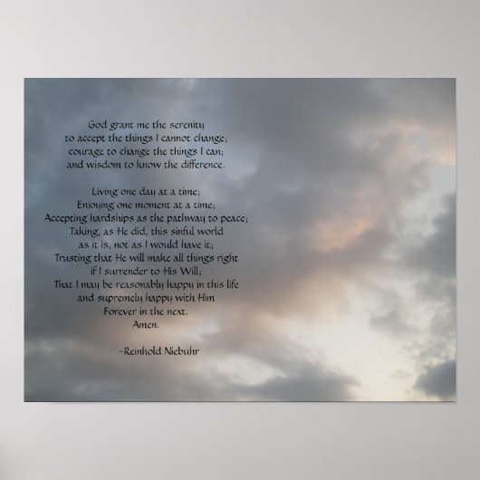 Serenity Prayer Sky poster (Voorkant)