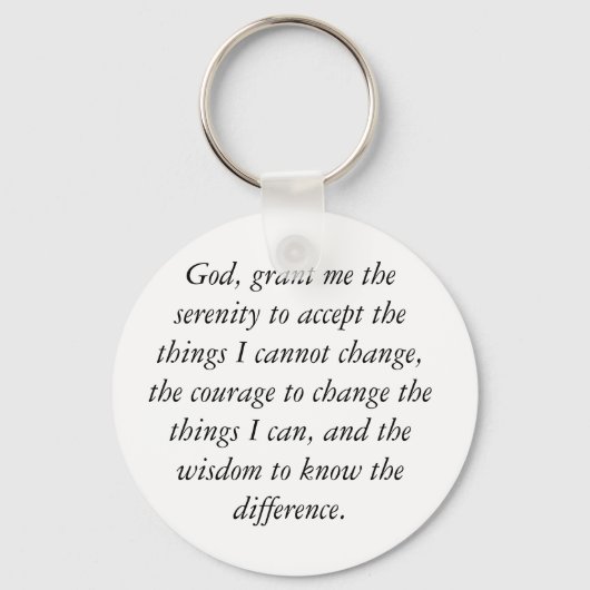 Serenity Prayer Sleutelhanger, eenvoudig en schoon Sleutelhanger (Voorkant)