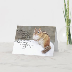 Serenity Prayer Snowy Chipmunk Feestdagen Kaart