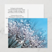 Serenity Prayer Sparking Dew Sky Blue Background Briefkaart (Voorkant / Achterkant)