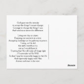 Serenity Prayer Sparking Dew Sky Blue Background Briefkaart (Achterkant)