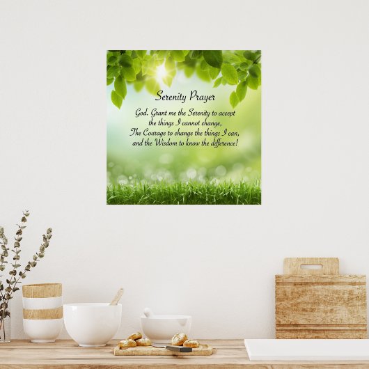 Serenity Prayer - Spring. Poster (Keuken)