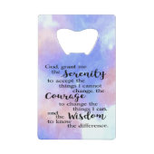 Serenity Prayer Stainless Steel Bottle Opener Creditkaart Flessenopener (Voorkant)