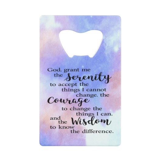 Serenity Prayer Stainless Steel Bottle Opener Creditkaart Flessenopener (Voorkant)