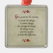 Serenity Prayer/ stijl Metalen Ornament (Voorkant)